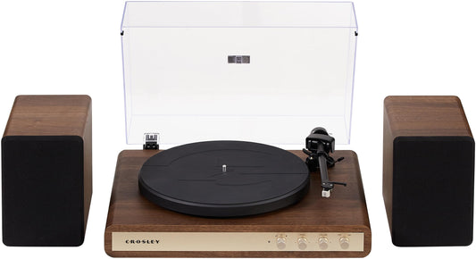 Crosley C65A-WAGL 2-Speed Vinyl Record Player Turntable with 50W Speakers, Walnut