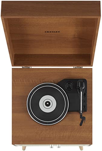 Crosley CR6235A-NA Rohe 3-Speed Bluetooth in/Out Vinyl Record Player Turntable with Built-in Speakers and Detachable Legs, Natural