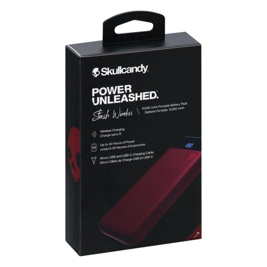 Skullcandy Stash Fuel 10,000 mAh Portable Battery Pack - Deep Red