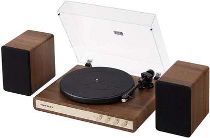 Crosley C65A-WAGL 2-Speed Vinyl Record Player Turntable with 50W Speakers, Walnut
