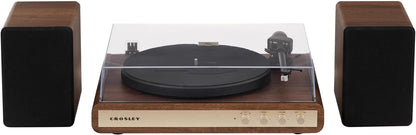 Crosley C65A-WAGL 2-Speed Vinyl Record Player Turntable with 50W Speakers, Walnut