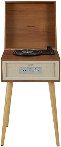 Crosley CR6235A-NA Rohe 3-Speed Bluetooth in/Out Vinyl Record Player Turntable with Built-in Speakers and Detachable Legs, Natural