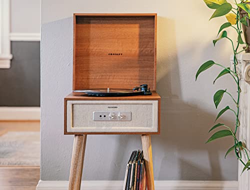 Crosley CR6235A-NA Rohe 3-Speed Bluetooth in/Out Vinyl Record Player Turntable with Built-in Speakers and Detachable Legs, Natural