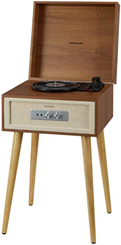 Crosley CR6235A-NA Rohe 3-Speed Bluetooth in/Out Vinyl Record Player Turntable with Built-in Speakers and Detachable Legs, Natural