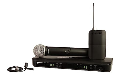 Shure BLX1288/CVL Dual-Channel Wireless Combo Lavalier & Handheld Microphone System (J11: 596 to 616 MHz)