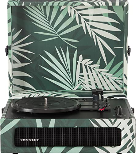 Crosley CR8017B-BO Voyager Vintage Portable Vinyl Record Player Turntable with Bluetooth in/Out and Built-in Speakers, Botanical