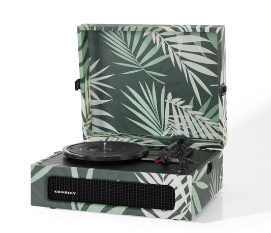 Crosley CR8017B-BO Voyager Vintage Portable Vinyl Record Player Turntable with Bluetooth in/Out and Built-in Speakers, Botanical